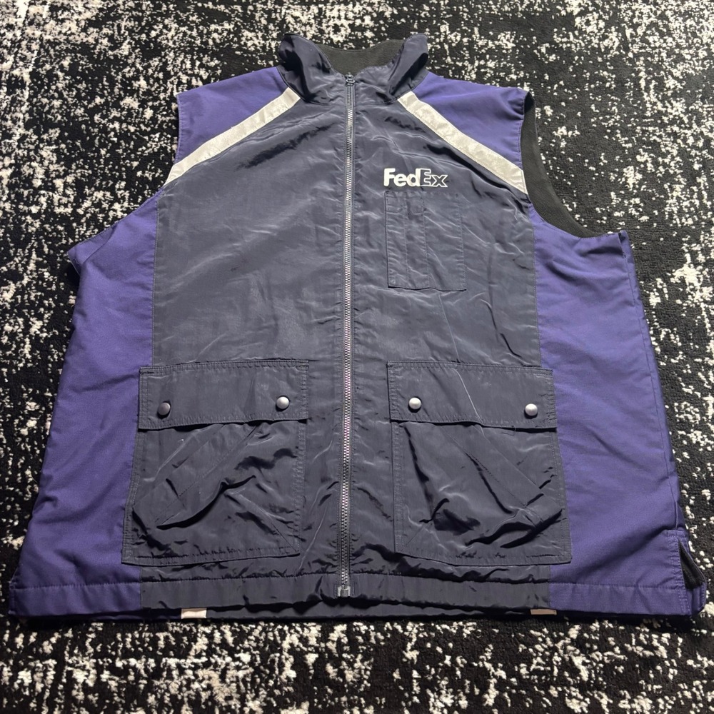 FedEx Stan Herman VF Imagewear Fleece Lined Work Vest Blue XXL